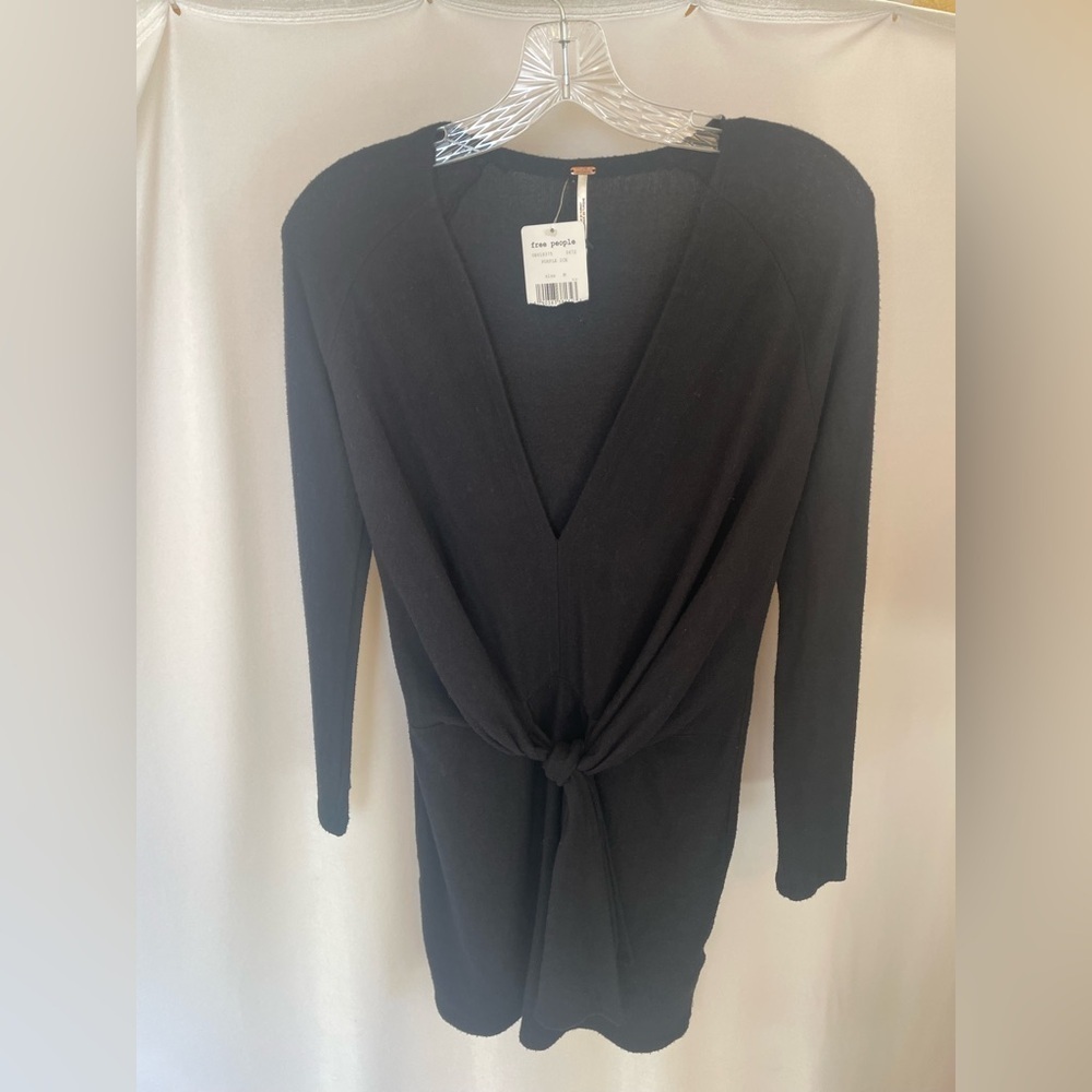 Free people ginger cozy long sleeve black sweater dress size small NWT